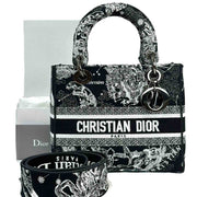 Dior Lady Medium Black White Canvas - Jiaxyk