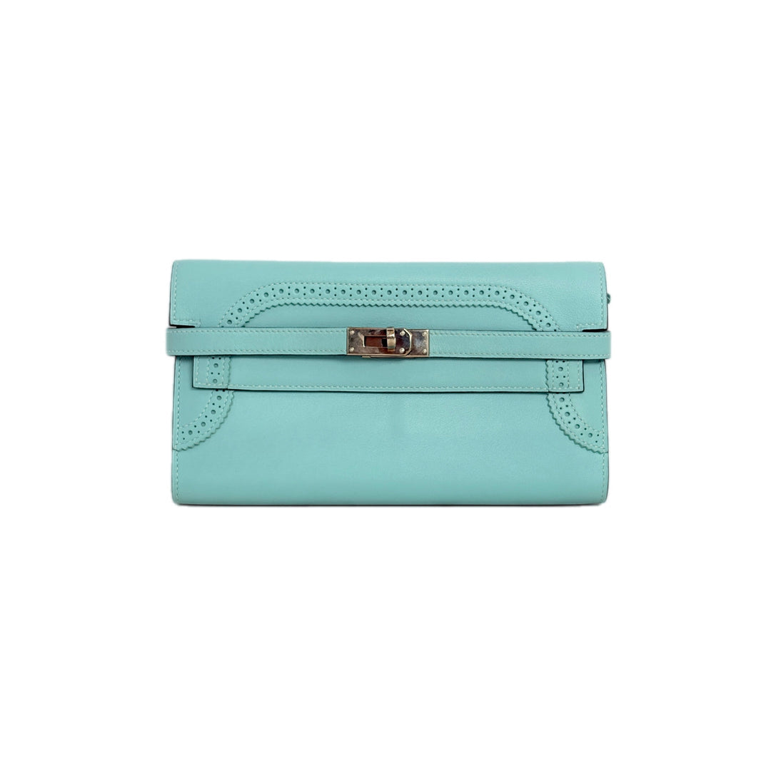Hermes Blue Long Wallet Kelly