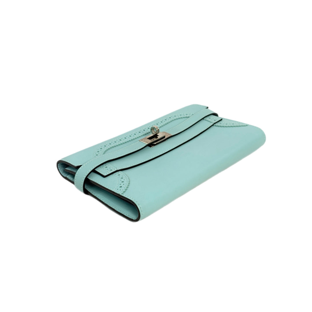 Hermes Blue Long Wallet Kelly