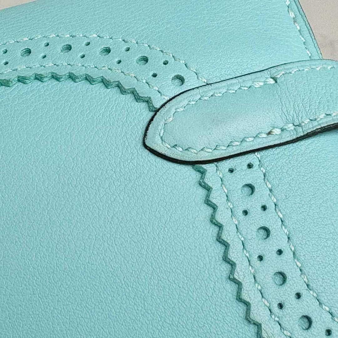 Hermes Blue Long Wallet Kelly