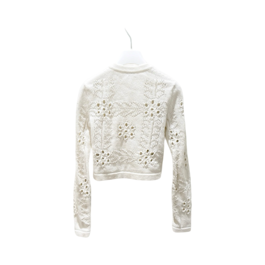 Chanel White Crochet Cardigan #34