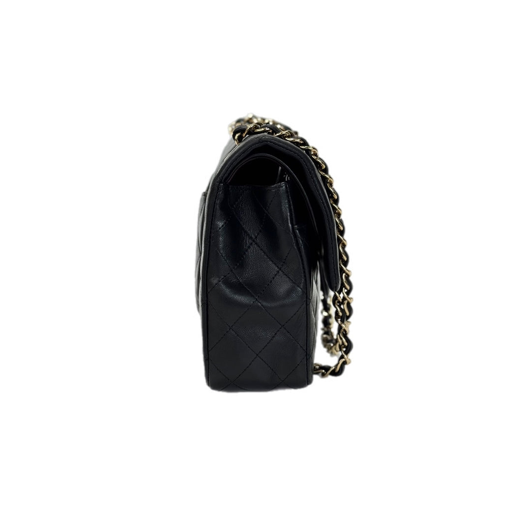 Chanel Classic Flap Medium Bag Black Lambskin