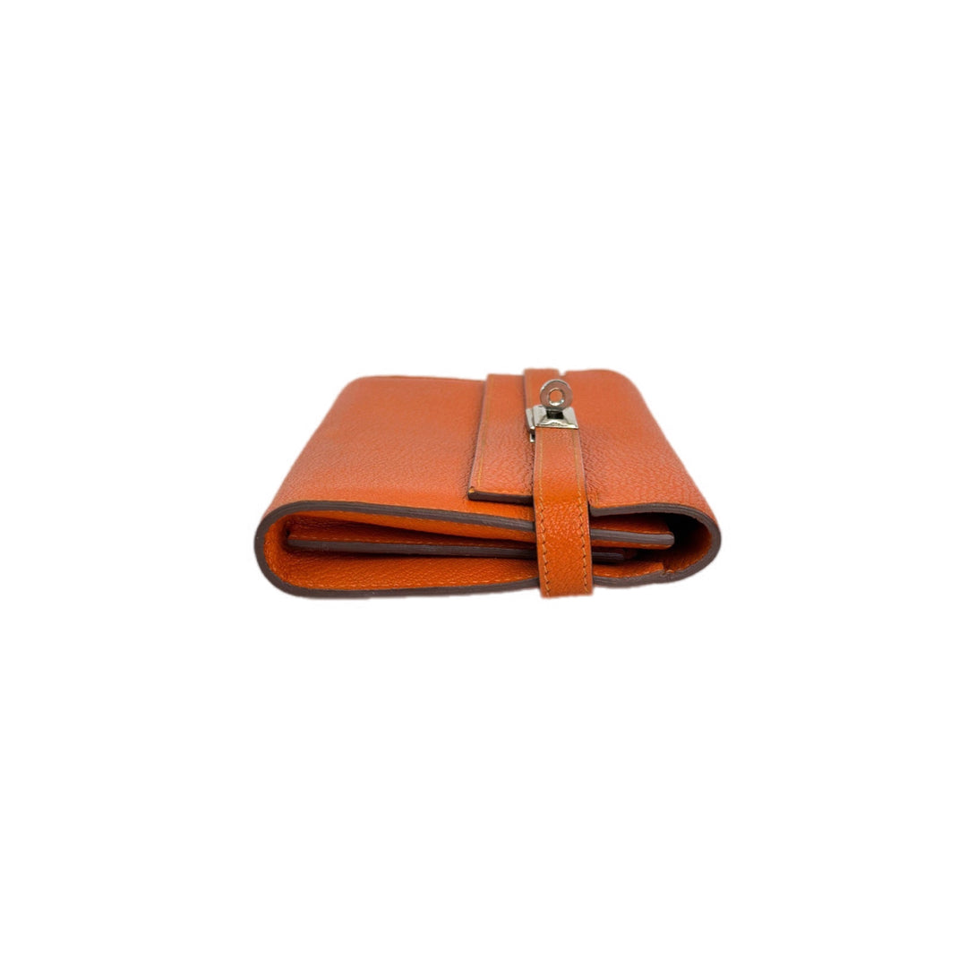 Hermes Orange Epsom Long Kelly Wallet