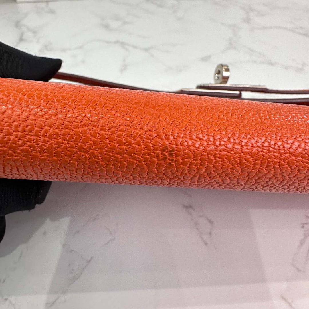 Hermes Orange Epsom Long Kelly Wallet