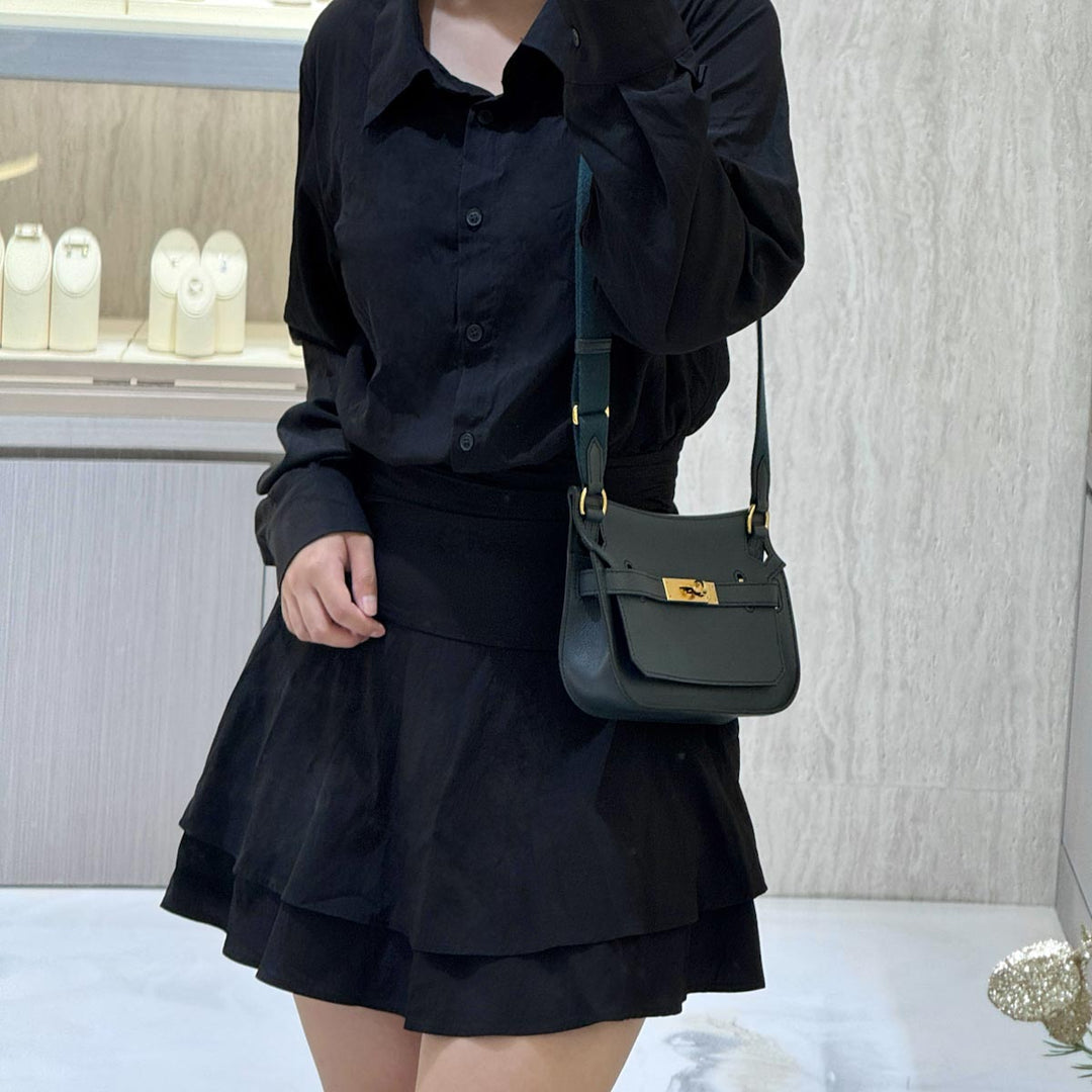 Hermes Jypsiere Mini Evercolour Vert Rousseau/Vert Cypres Color Bag
