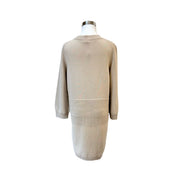 Pre-owned Hermes Cashmere Ribbed Knit Beige Long Sleeve Dress - photo 2