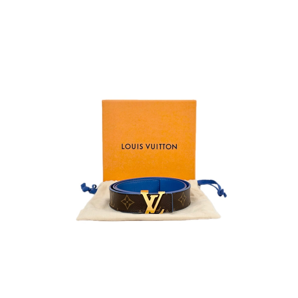 Louis Vuitton 30mm Blue Reversible Belt #85
