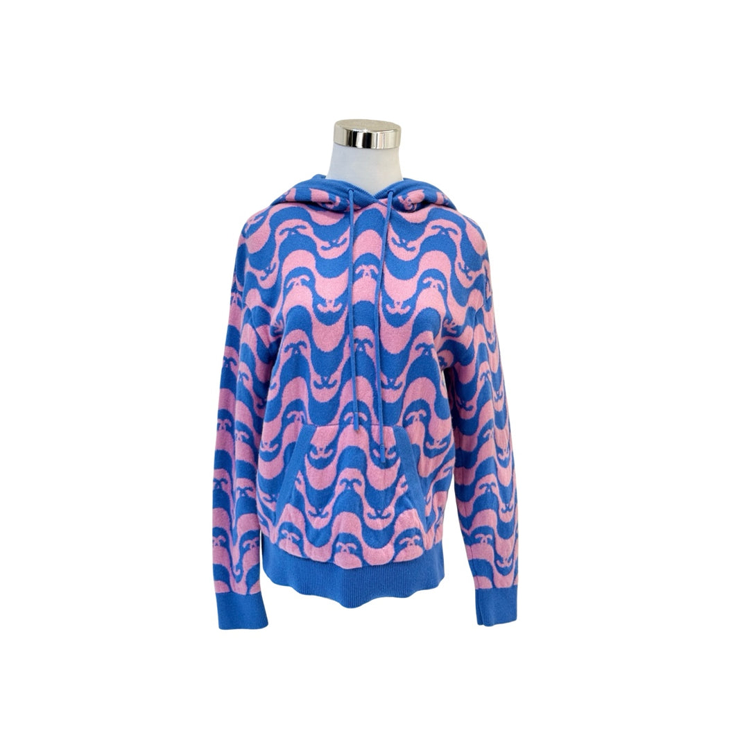 Chanel 21P Pink Cashmere Knit Logo Hoodie #34