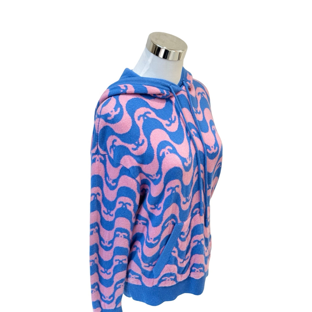 Chanel 21P Pink Cashmere Knit Logo Hoodie #34