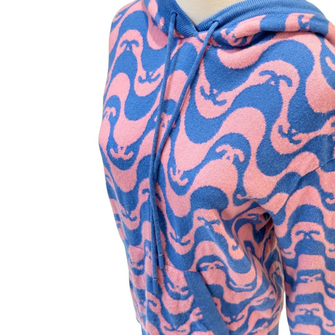 Chanel 21P Pink Cashmere Knit Logo Hoodie #34