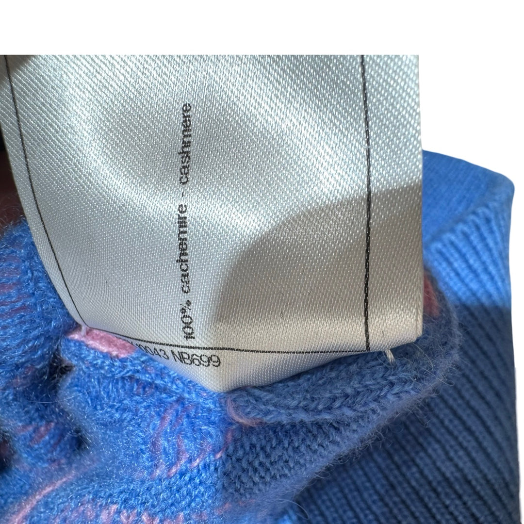 Chanel 21P Pink Cashmere Knit Logo Hoodie #34
