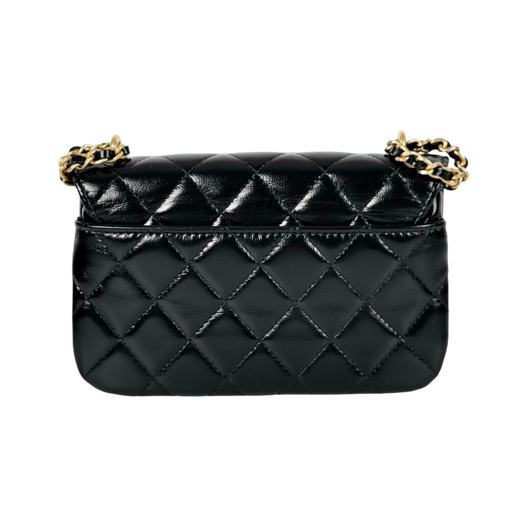 Chanel Black Calfskin Chain Bag
