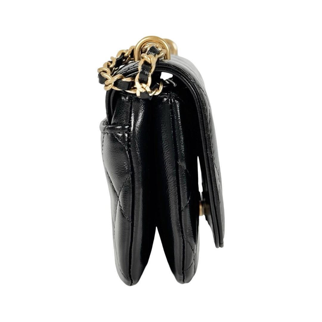 Chanel Black Calfskin Chain Bag