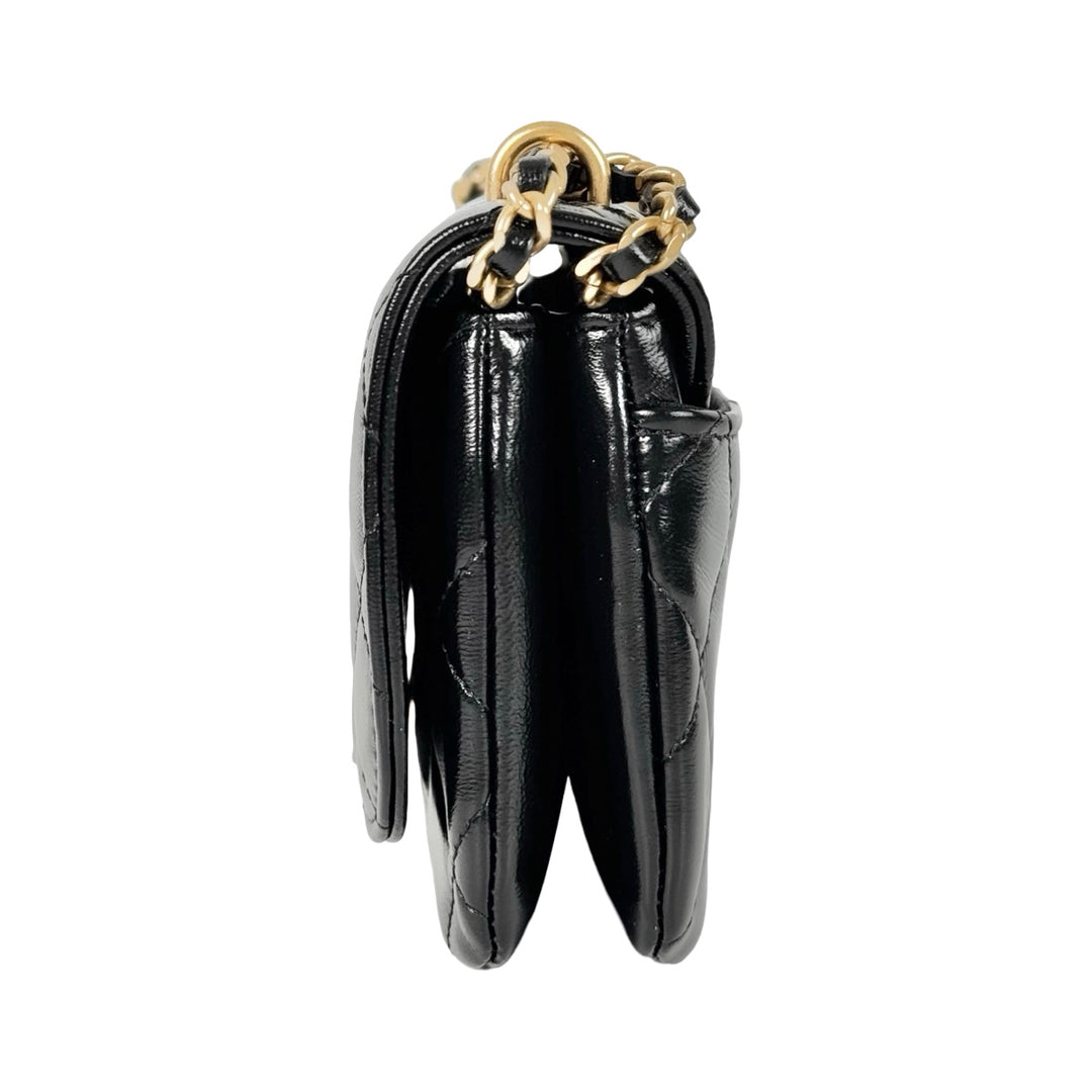 Chanel Black Calfskin Chain Bag