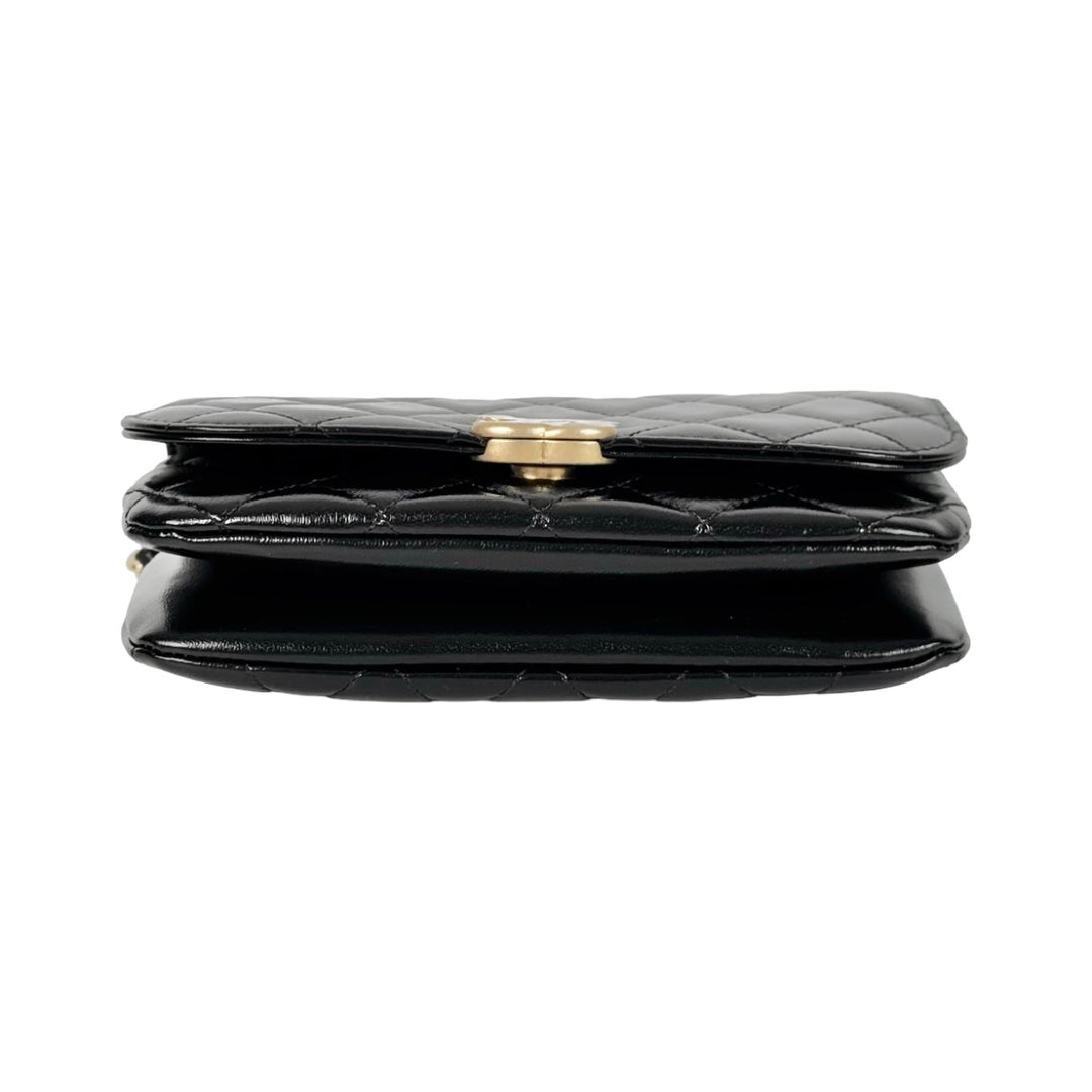 Chanel Black Calfskin Chain Bag
