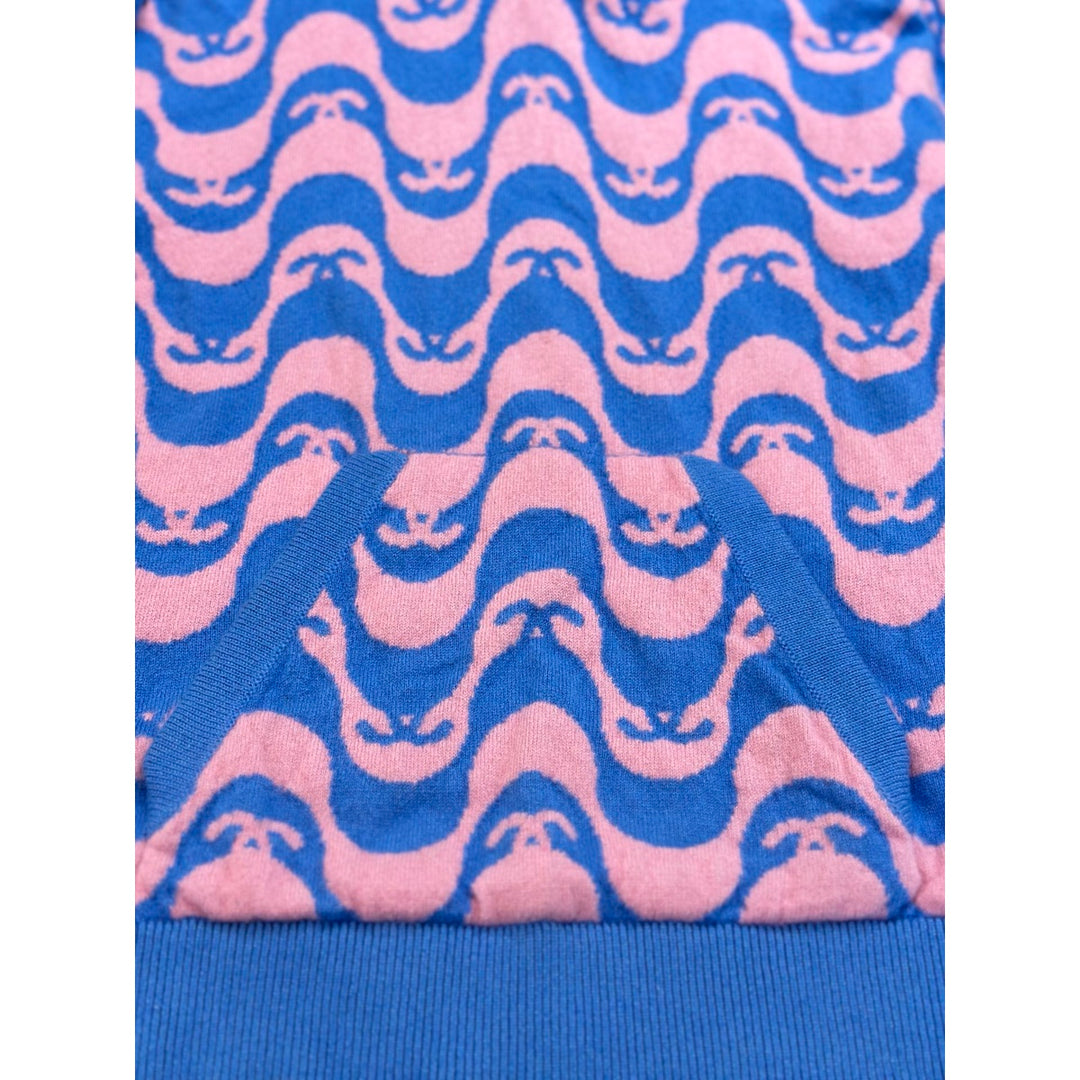 Chanel 21P Pink Cashmere Knit Logo Hoodie #34