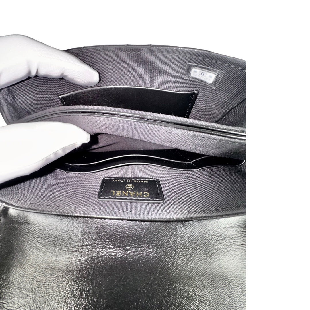 Chanel Black Calfskin Chain Bag