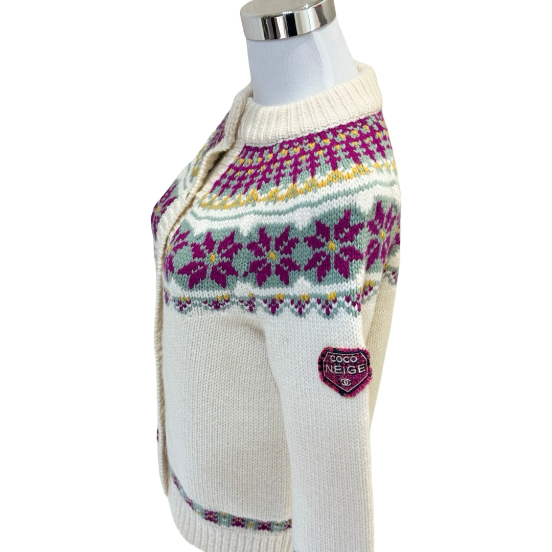Chanel 2018 Coco Neige Wool Cardigan #36