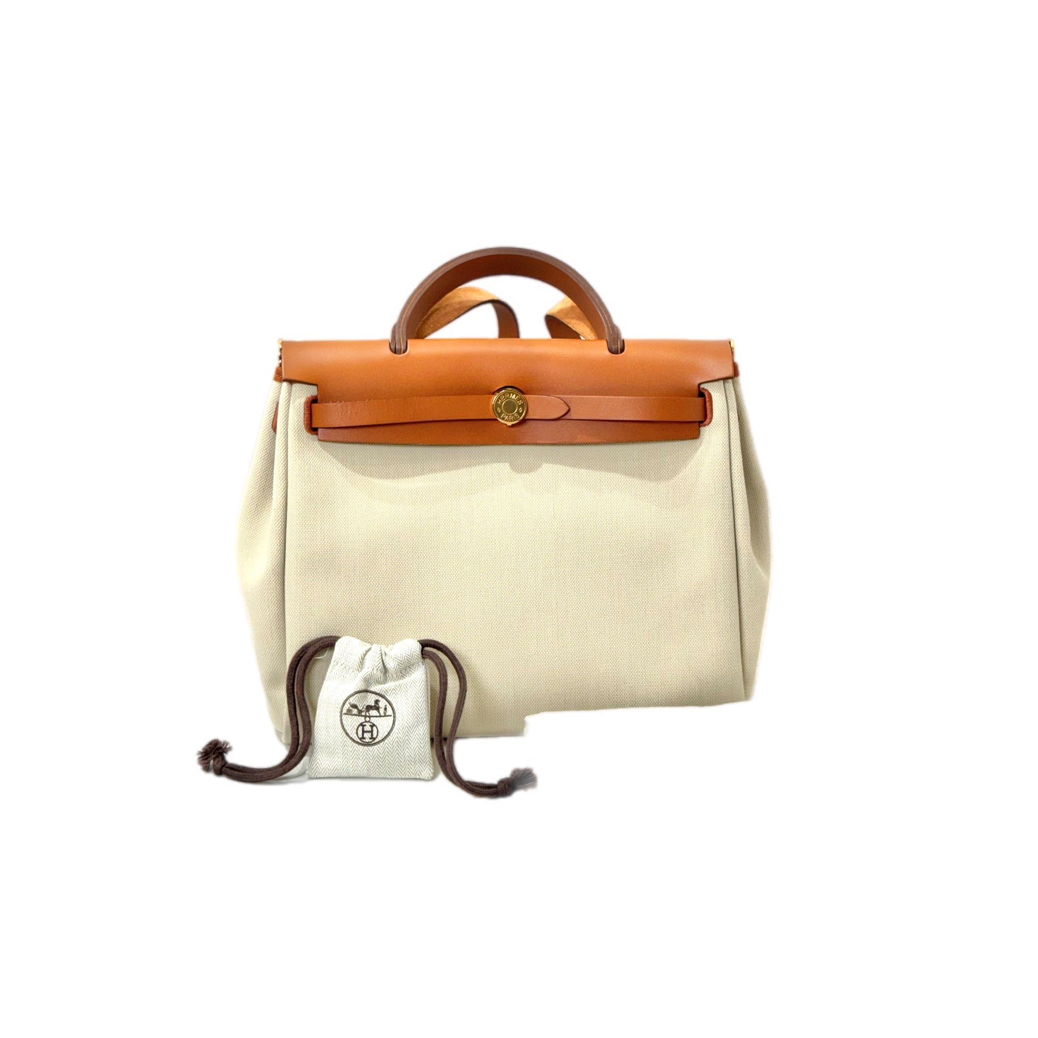 Hermes Herbag  Zip 31 Cream Color Light Brown