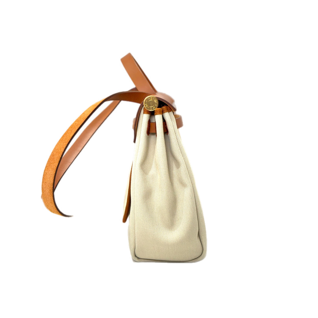 Hermes Herbag  Zip 31 Cream Color Light Brown