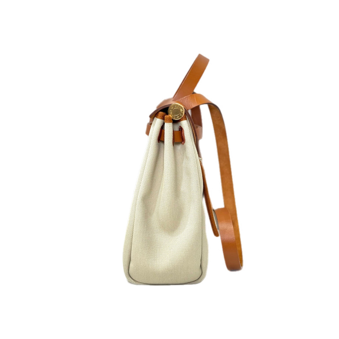 Hermes Herbag  Zip 31 Cream Color Light Brown