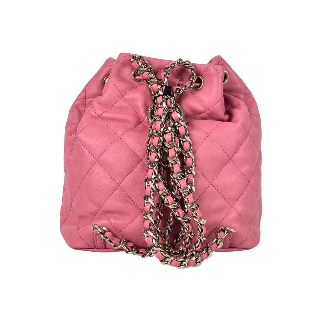 Chanel Calfskin Quilted Medium Pink Duma Pockets Backpack Pink