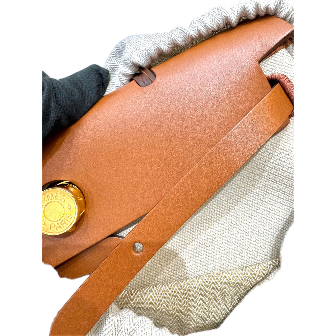 Hermes Herbag  Zip 31 Cream Color Light Brown