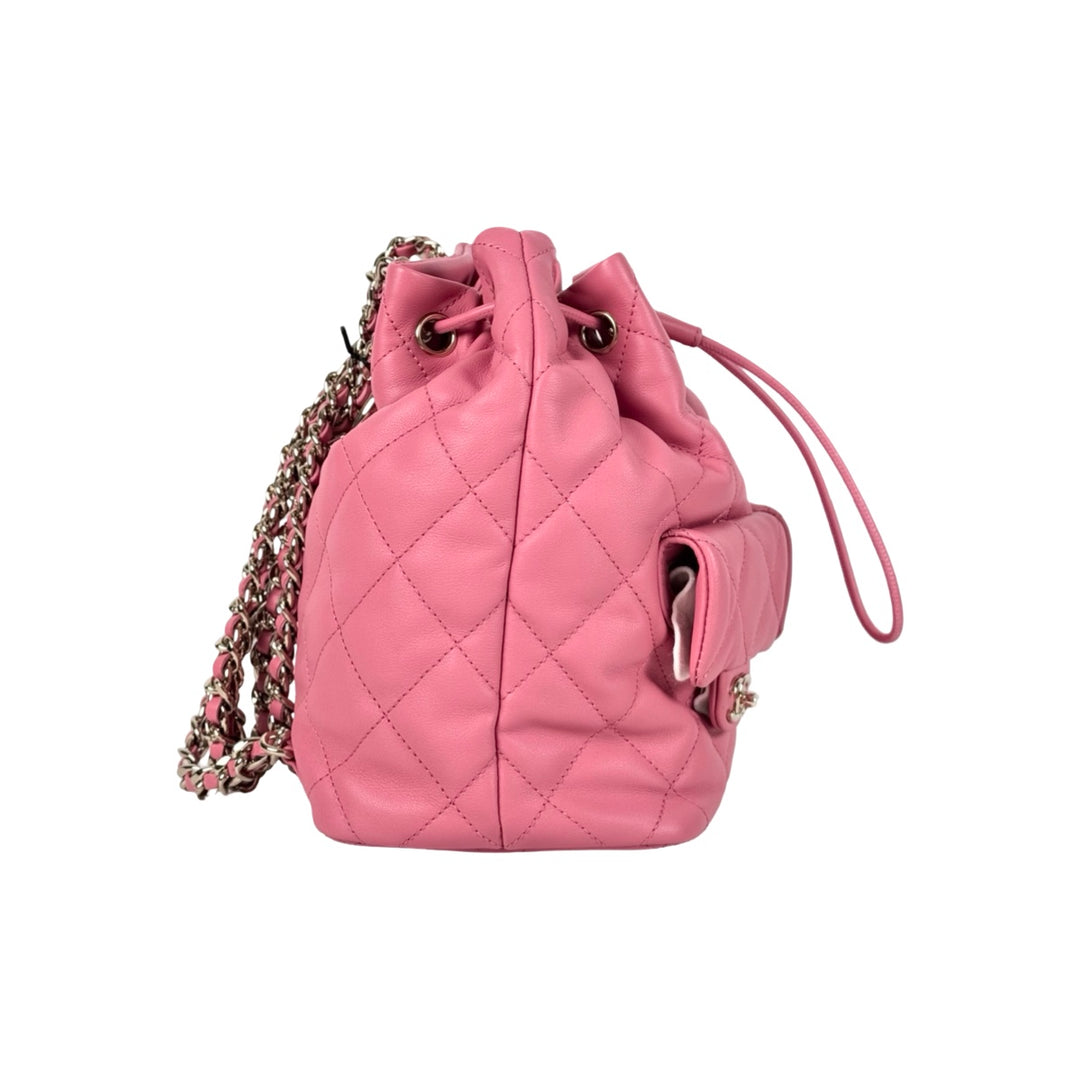 Chanel Calfskin Quilted Medium Pink Duma Pockets Backpack Pink