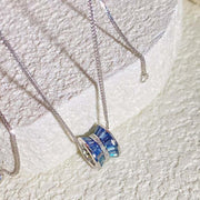 Natural Multi-colored Sapphire Diamond Necklace D2.13ct d0.06ct. 18K