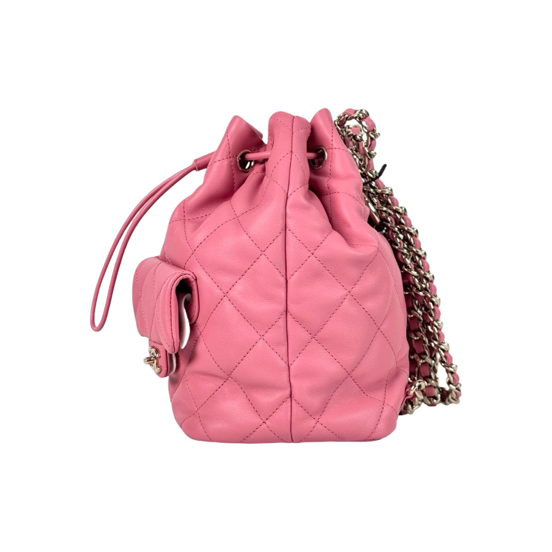 Chanel Calfskin Quilted Medium Pink Duma Pockets Backpack Pink