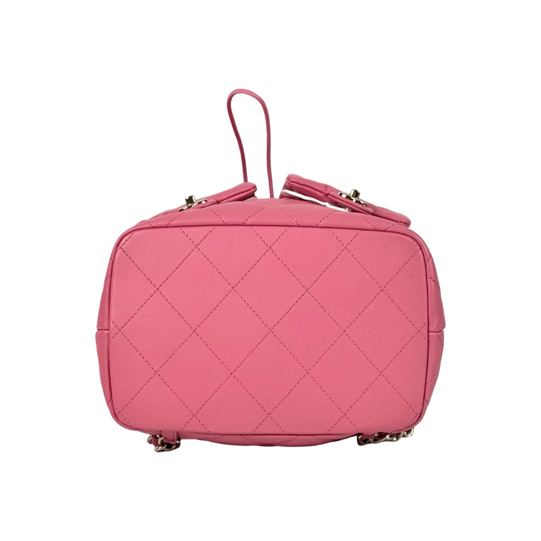 Chanel Calfskin Quilted Medium Pink Duma Pockets Backpack Pink