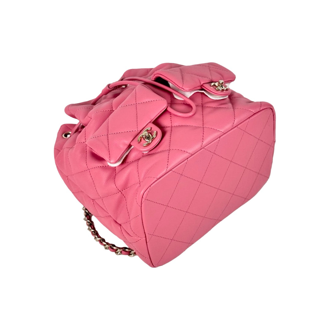 Chanel Calfskin Quilted Medium Pink Duma Pockets Backpack Pink