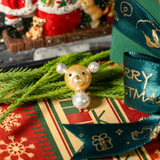 Southsea Gold Pearl Playful Bear Brooch 13mm,18K Yellow Gold
