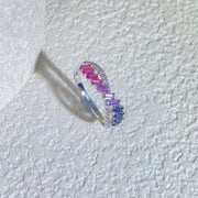 Natural Multi-colored Sapphire Diamond Ring D0.63ct d0.12ct. 18K