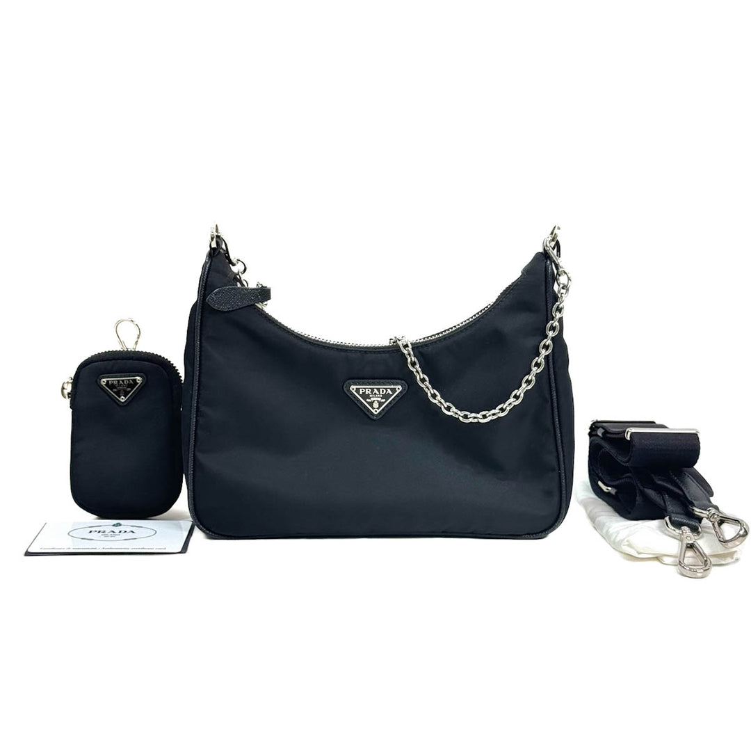 Prada Black Re-edition Re-Nylon Hobo Bag