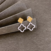 Yellow Diamond Cushion Three Way Earring 18K White Gold