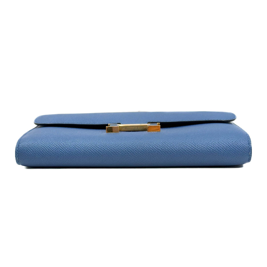 Hermes Blue Constance Long Wallet