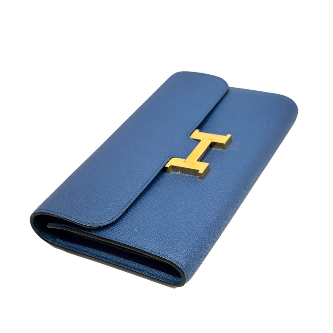 Hermes Blue Constance Long Wallet