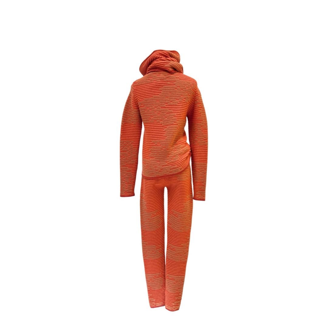 Chanel Orange Cashmere Sweater & Pants Set #36