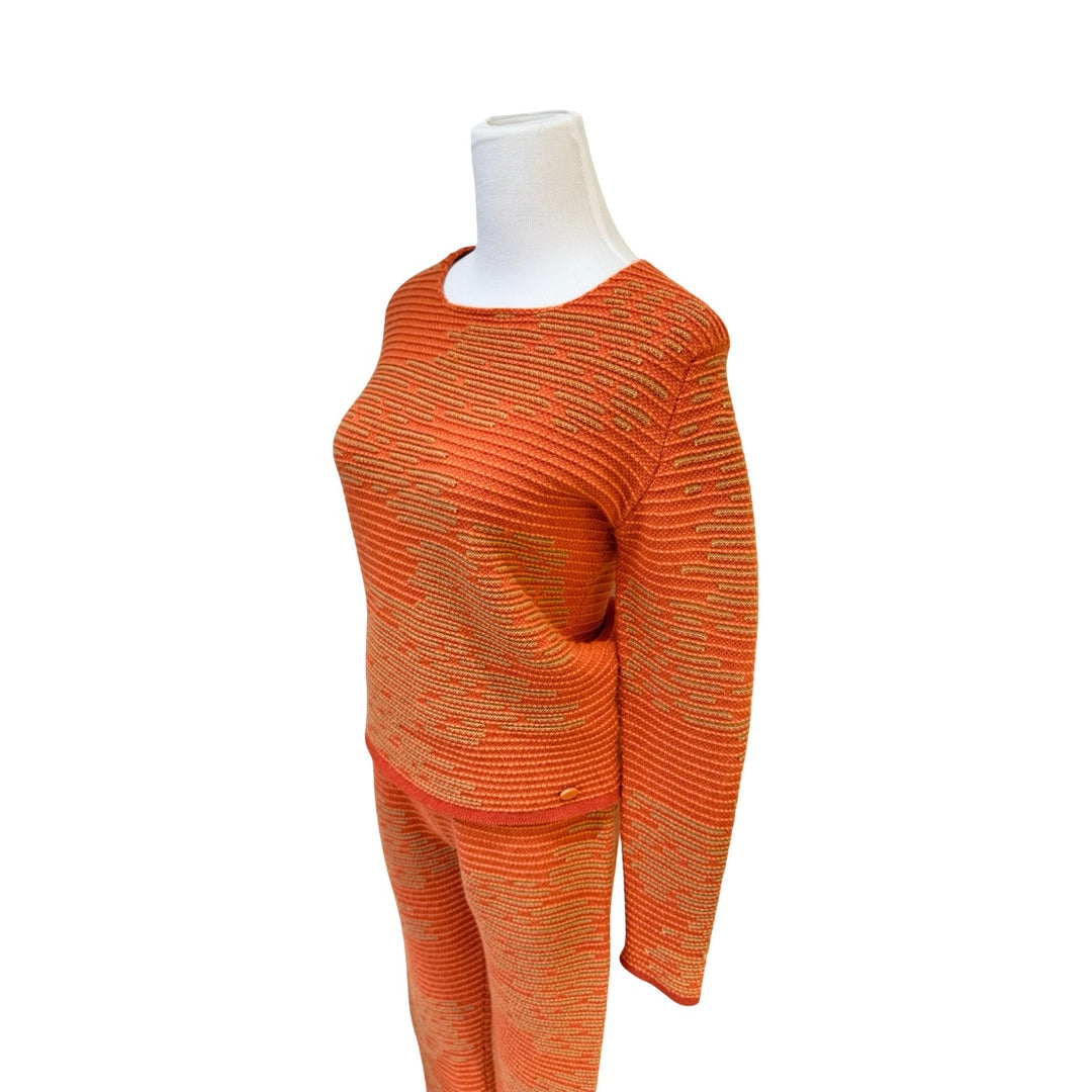 Chanel Orange Cashmere Sweater & Pants Set #36