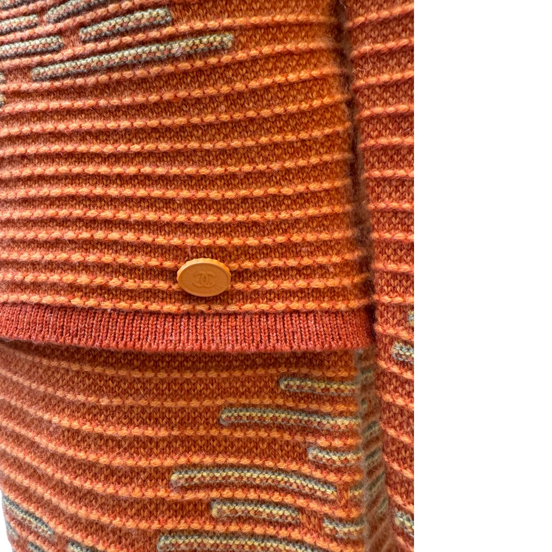 Chanel Orange Cashmere Sweater & Pants Set #36