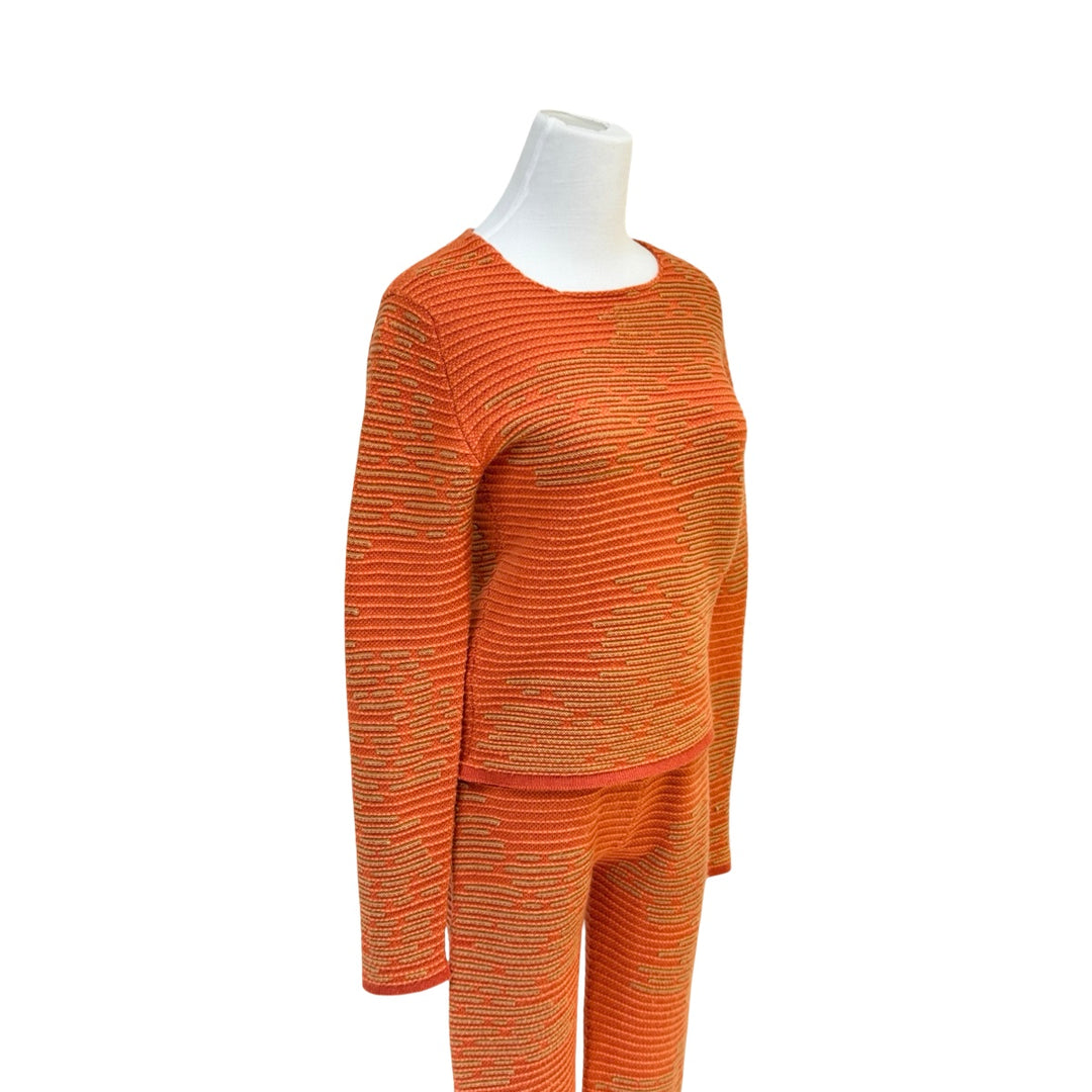 Chanel Orange Cashmere Sweater & Pants Set #36