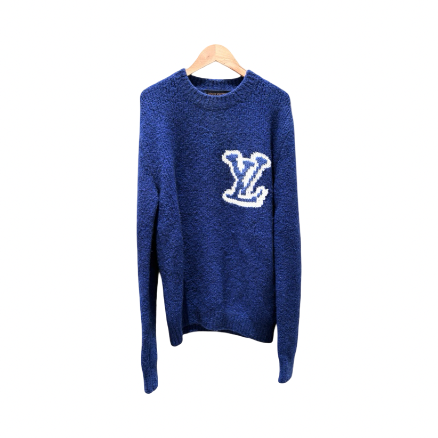 Louis Vuitton Blue Intarsia Crewneck #M