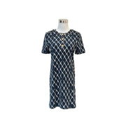 Pre-owned Chanel 2019 Coco Beach Quilted Print Mini Dress in Blue, White