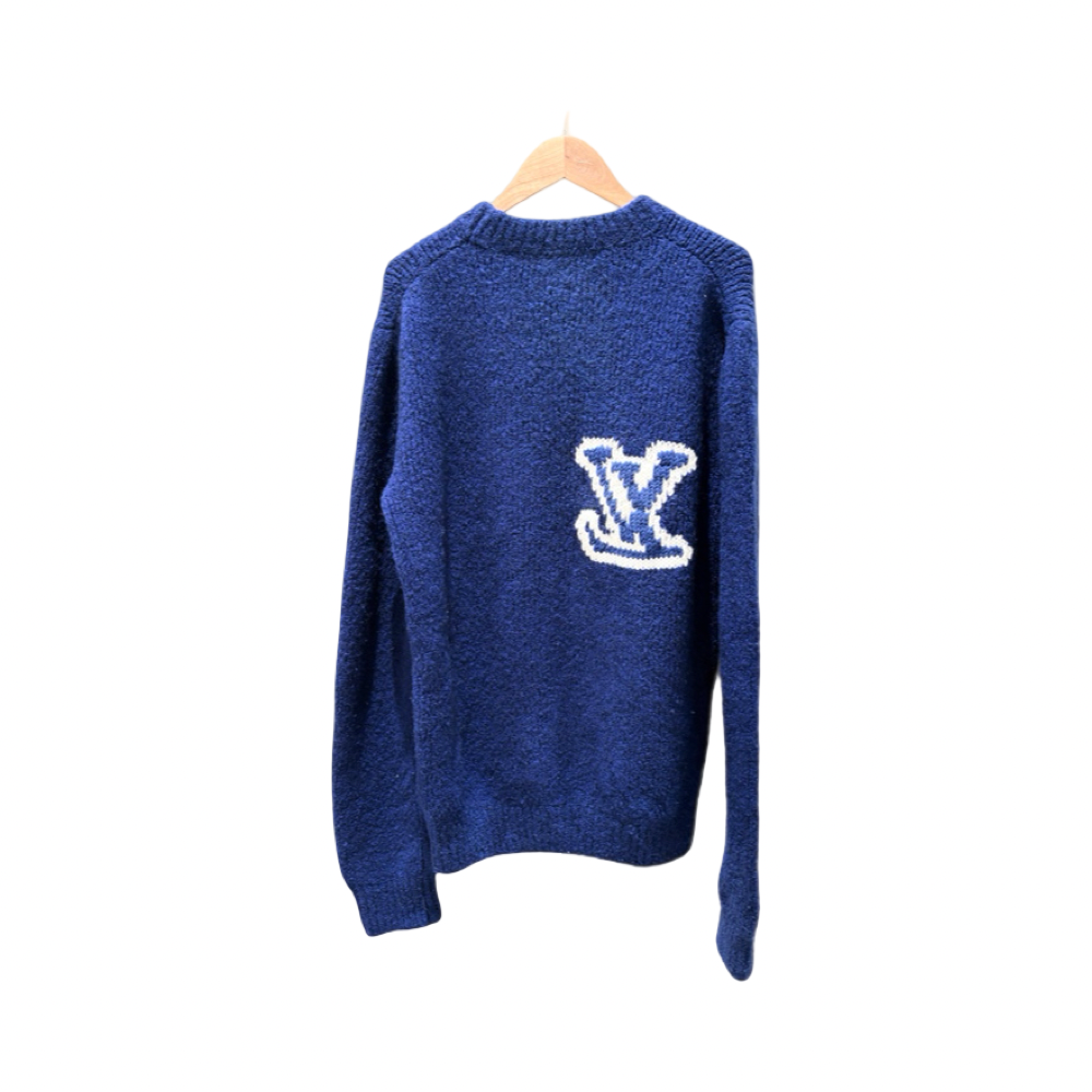 Louis Vuitton Blue Intarsia Crewneck #M
