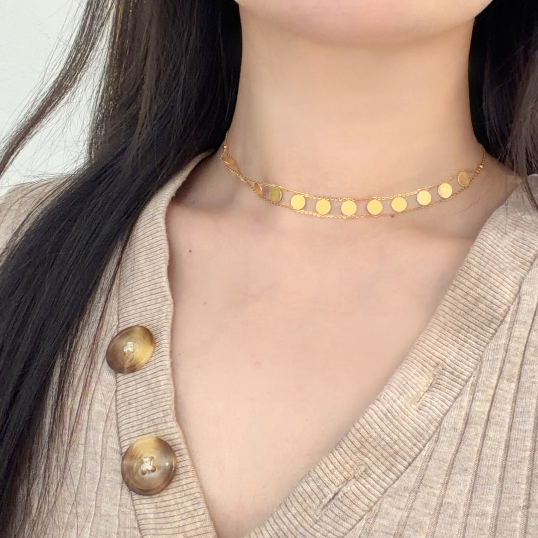 18K Solid Yellow Gold Necklace