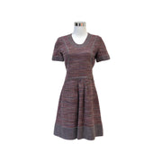 Pre-owned Chanel 14W Burgundy Tweed Mini Dress