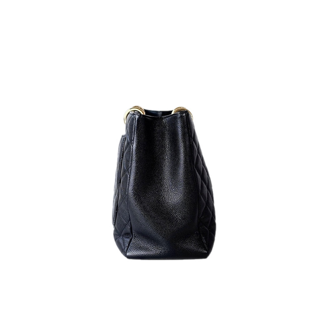 Chanel Tote Gst Black Gold Caviar Bag