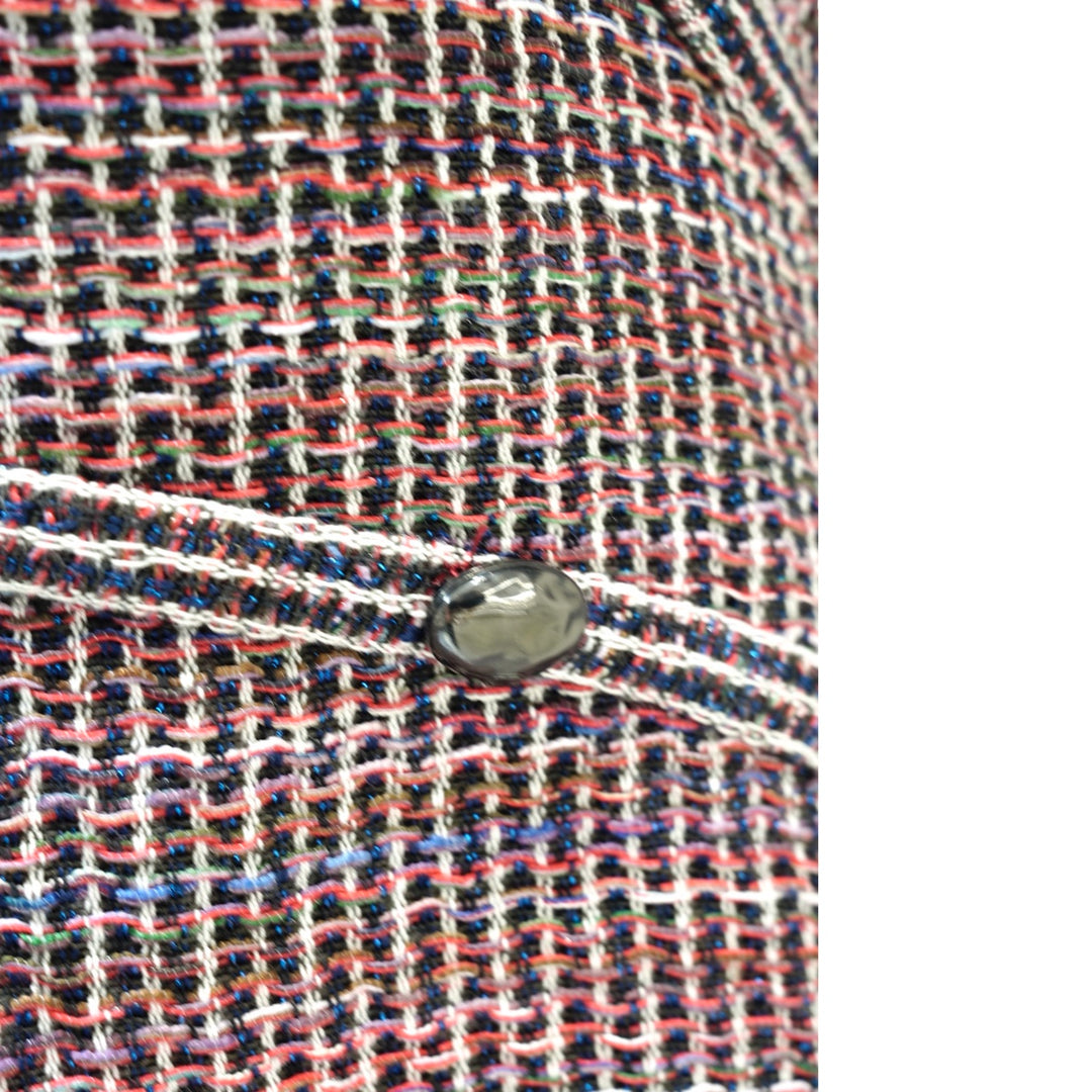 Chanel 14W Burgundy Tweed Mini Dress #34