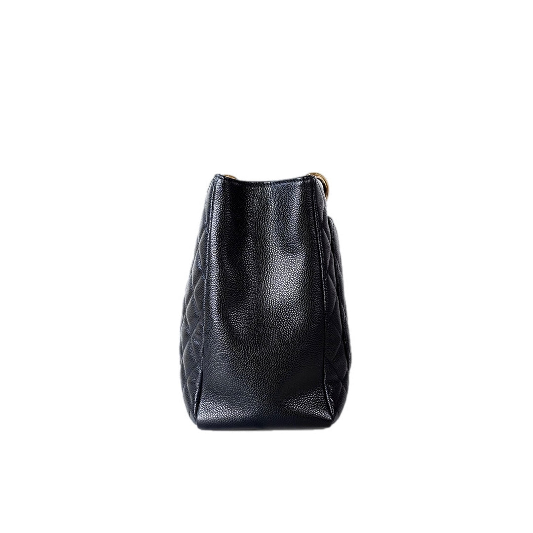 Chanel Tote Gst Black Gold Caviar Bag